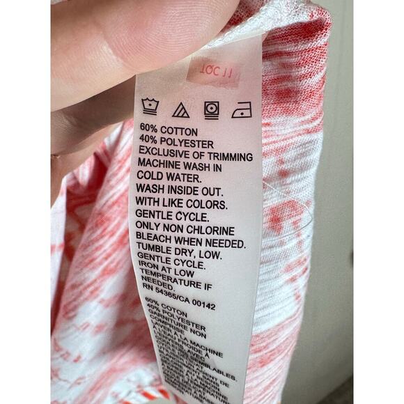 NWT Allison Daley Plus Size Top 1X Tie-Dye Short Sleeve Casual Coastal Tie Front - Picture 5 of 8